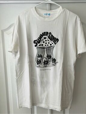 Summer Sonic Graphic Tee - White with Black Print